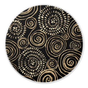 Modern Black Gold Silver  Ceramic Knob