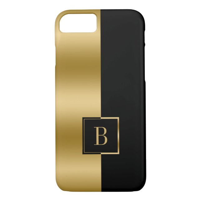 Modern Black & Gold Simple Geometric Design Case-Mate iPhone Case (Back)