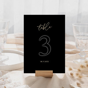 Modern Black Gold Table Number 3 Minimalist Luxury