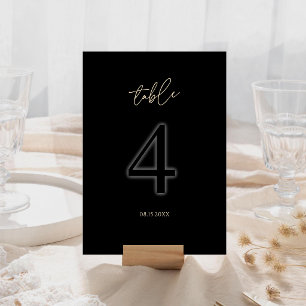 Modern Black Gold Table Number 4 Minimalist Luxury