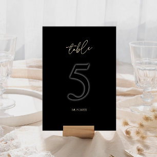 Modern Black Gold Table Number 5 Minimalist Luxury