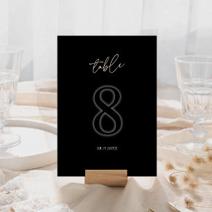 Modern Black Gold Table Number 8 Minimalist Luxury
