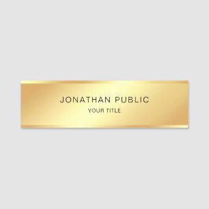 Modern Black Gold Template Professional Elegant Name Tag