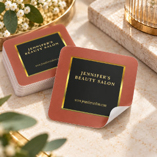 Modern black gold terracotta professional square sticker