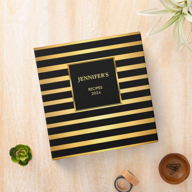 Modern black gold trendy elegant personalized binder (In Situ)
