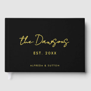 Modern Black & Gold Wedding Guest Book