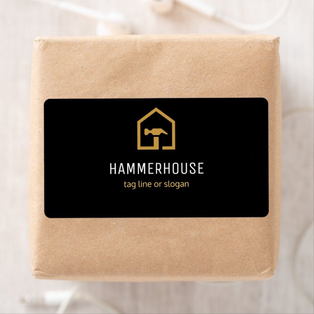 Modern Black & Golden Construction Return Address (Insitu)