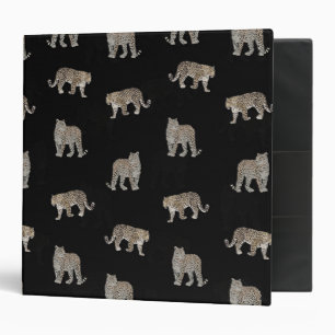 Modern Black Golden Leopard Jungle Animals Binder