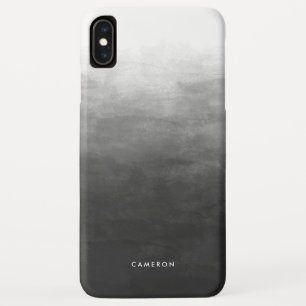 Modern Black Gradient Ombre Personalized iPhone XS Max Case