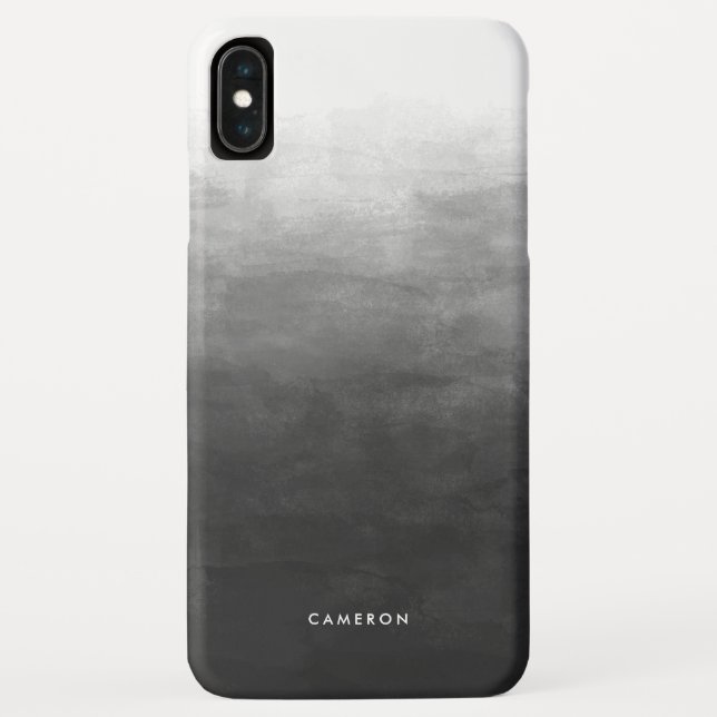 Modern Black Gradient Ombre Personalized Case-Mate iPhone Case (Back)