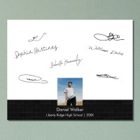 Modern Black Graduation Party Signing Guest 