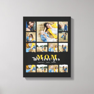 Modern Black grandma Mom photo collage mothers day Canvas Print