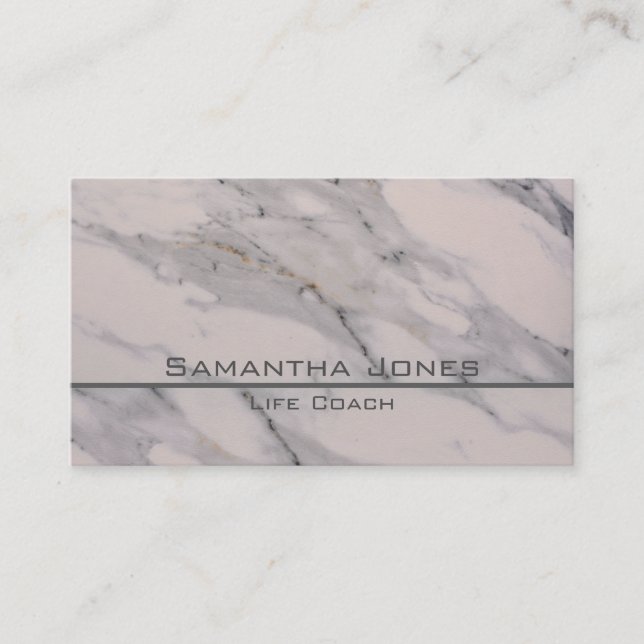 Modern black gray pink marble pattern  business card (Front)