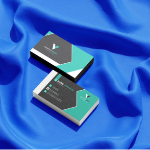 Modern Black Green  Business Card