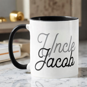 Modern Black Grey and White For The Cool Uncle Mug
