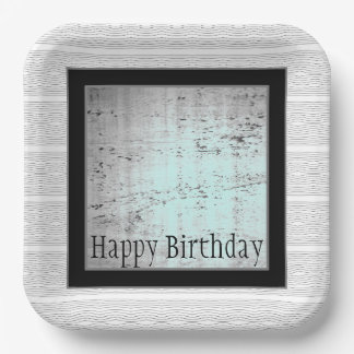 Modern Black Grey And White Paper Plate