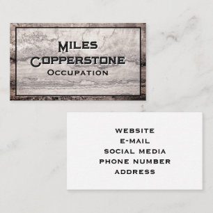 Modern black grey brown granite marble stone  business card
