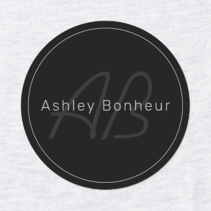 Modern Black & Grey   Cool Name & Monogram
