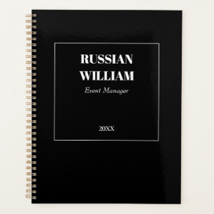 Modern Black Grey Elegant Business Planner