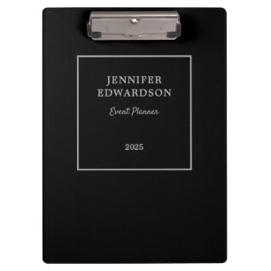 Modern black grey elegant professional business clipboard