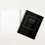 Modern black grey elegant professional business planner<br><div class="desc">Modern elegant black and grey personal,  business planner.
Add your own name and text at the front to personalize.</div>