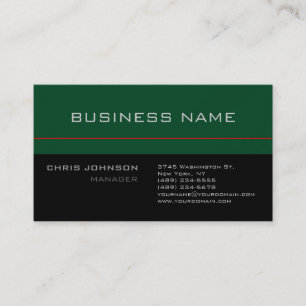 Modern Black Grey Green Red Trendy Business Card