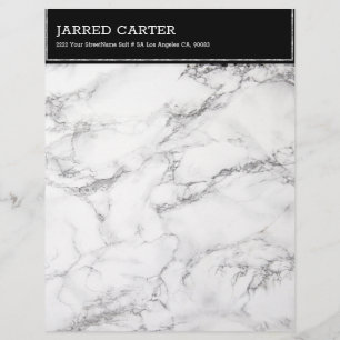 Modern Black & Grey Marble Letterhead