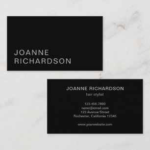 Modern black grey minimalist professional simple business card
