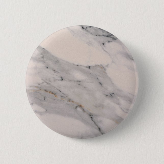 Modern black grey pink marble pattern  2 inch round button (Front)