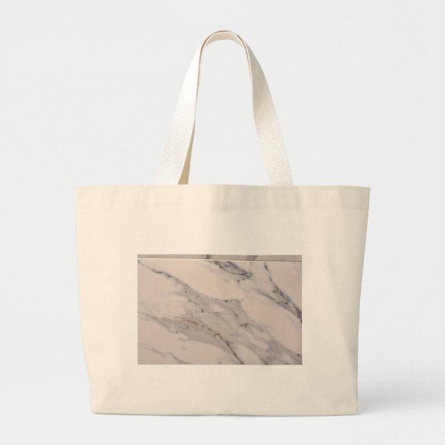 Modern black grey pink marble pattern  large tote bag (Front)