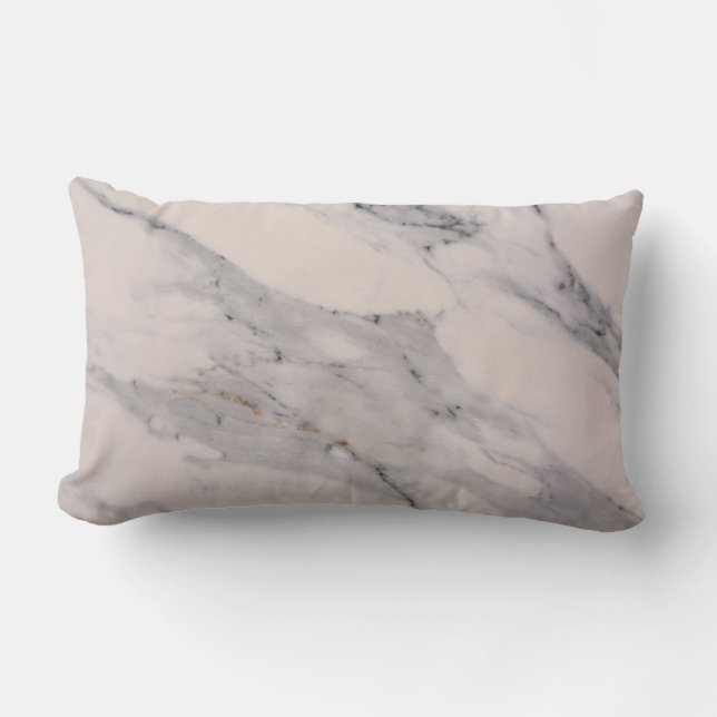 Modern black grey pink marble pattern  lumbar pillow (Front)