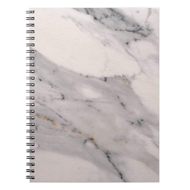 Modern black grey pink marble pattern  notebook (Front)