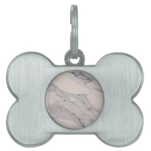 Modern black grey pink marble pattern  pet ID tag