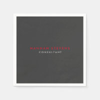 Modern Black Grey Red Professional Your Name