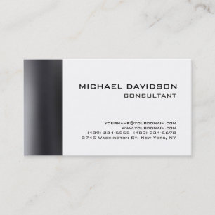 Modern Black Grey White Elegant Stylish Business Card