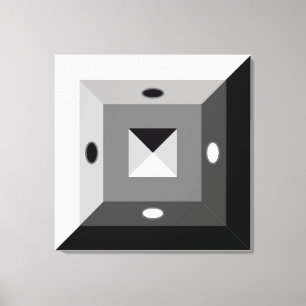 Modern Black, Grey & White Geometric Abstract Art  Canvas Print