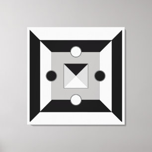 Modern Black, Grey & White Geometric Abstract Art  Canvas Print