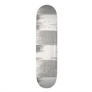 Modern black grey white ikat pattern skateboard