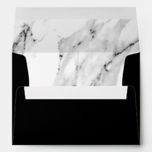 Modern black grey white marble pattern  envelope