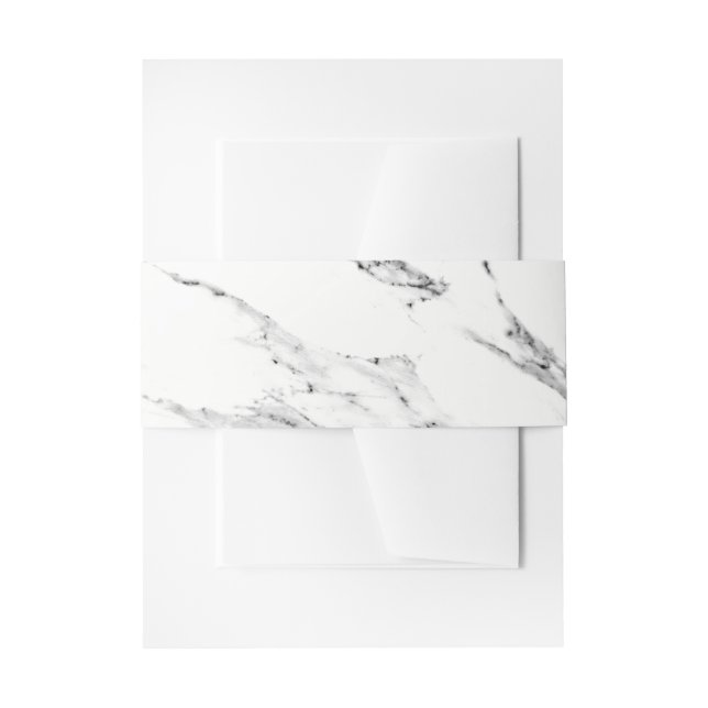 Modern black grey white marble pattern  invitation belly band (Front Example)