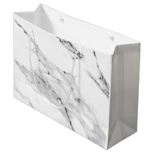 Modern black grey white marble pattern  large gift bag