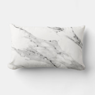 Modern black grey white marble pattern  lumbar pillow