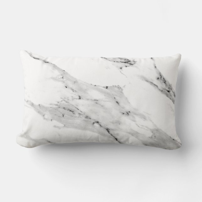 Modern black grey white marble pattern  lumbar pillow (Front)