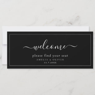 Modern Black Hanging Seating Chart Welcome Header