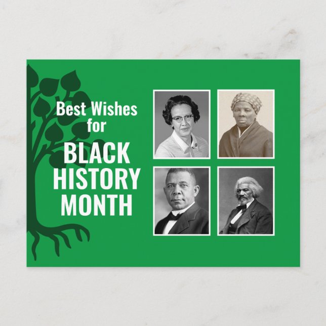 Modern BLACK HISTORY MONTH Custom Photo BHM Holiday Postcard (Front)