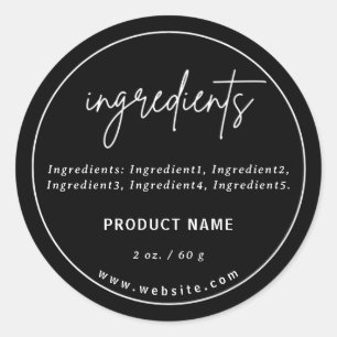 Modern Black Ingredients Product Label