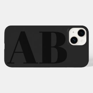 Modern black initial minimal contemporary Case-Mate iPhone 14 case