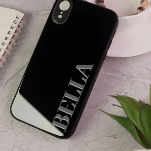 Modern black initial minimal contemporary Case-Mate iPhone 14 case