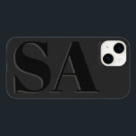Modern black initial minimal contemporary Case-Mate iPhone 14 case<br><div class="desc">Modern black initial monogram minimal contemporary phone case design.</div>
