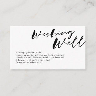 Modern black ink minimalism font, Wed Wishing Well Enclosure Card